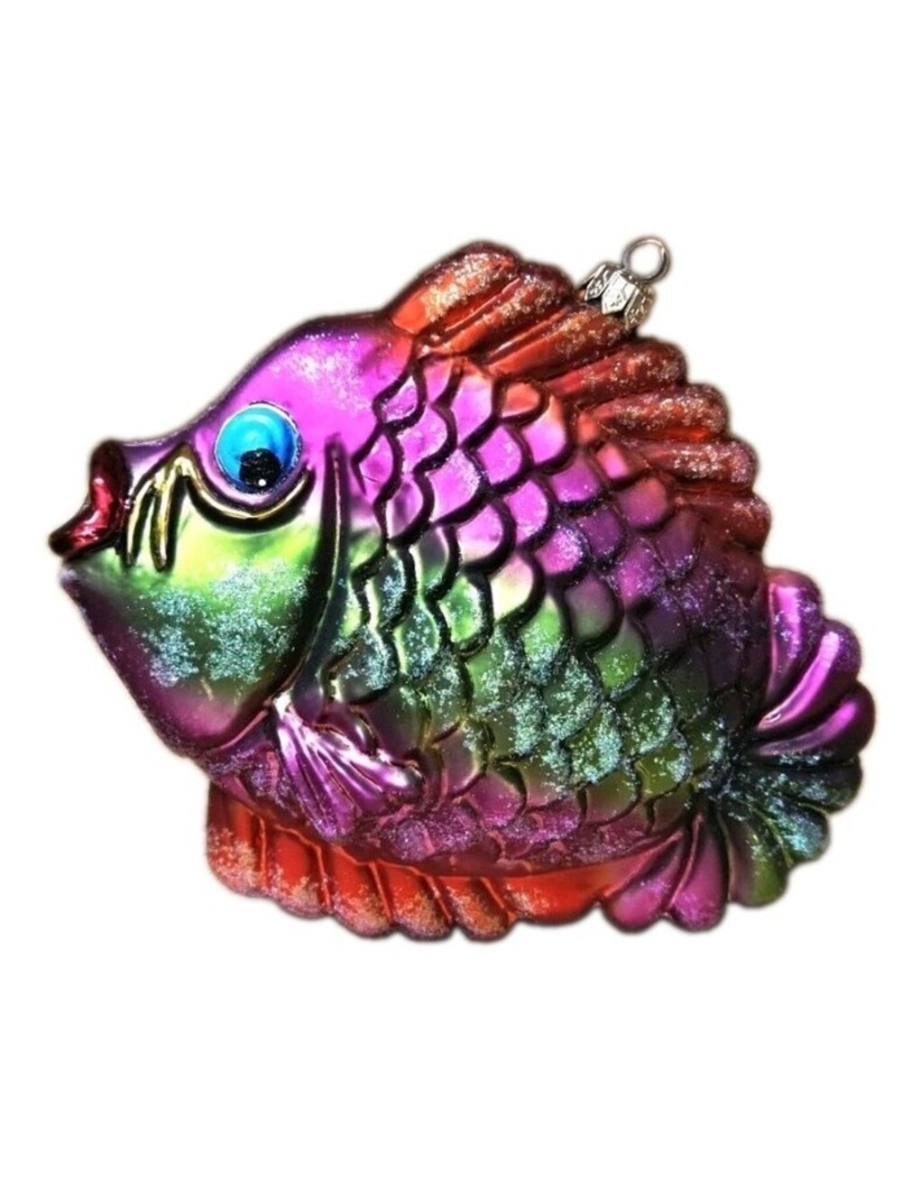 Christopher Radko Parrot Fish Colorful 7" Glass Handpainted Ornament 1998, Mint